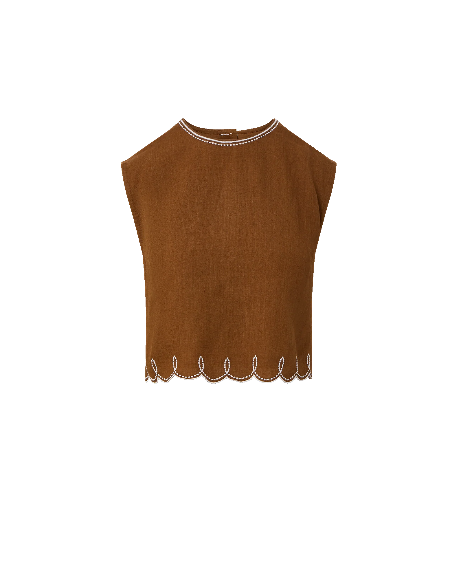 VER Scalloped Linen Top