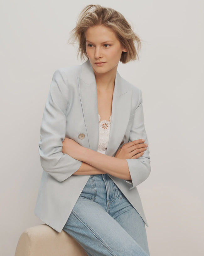 VER Ruched Sleeve Blazer