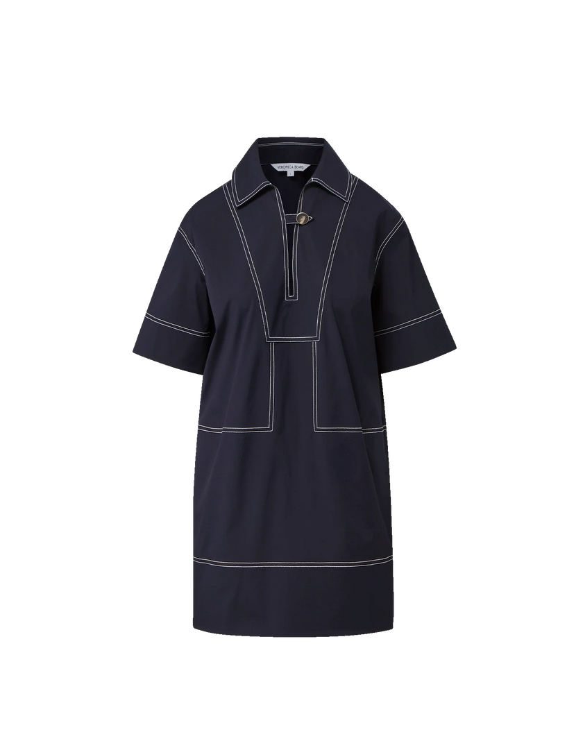 VER Contrast Thread Shift Dress