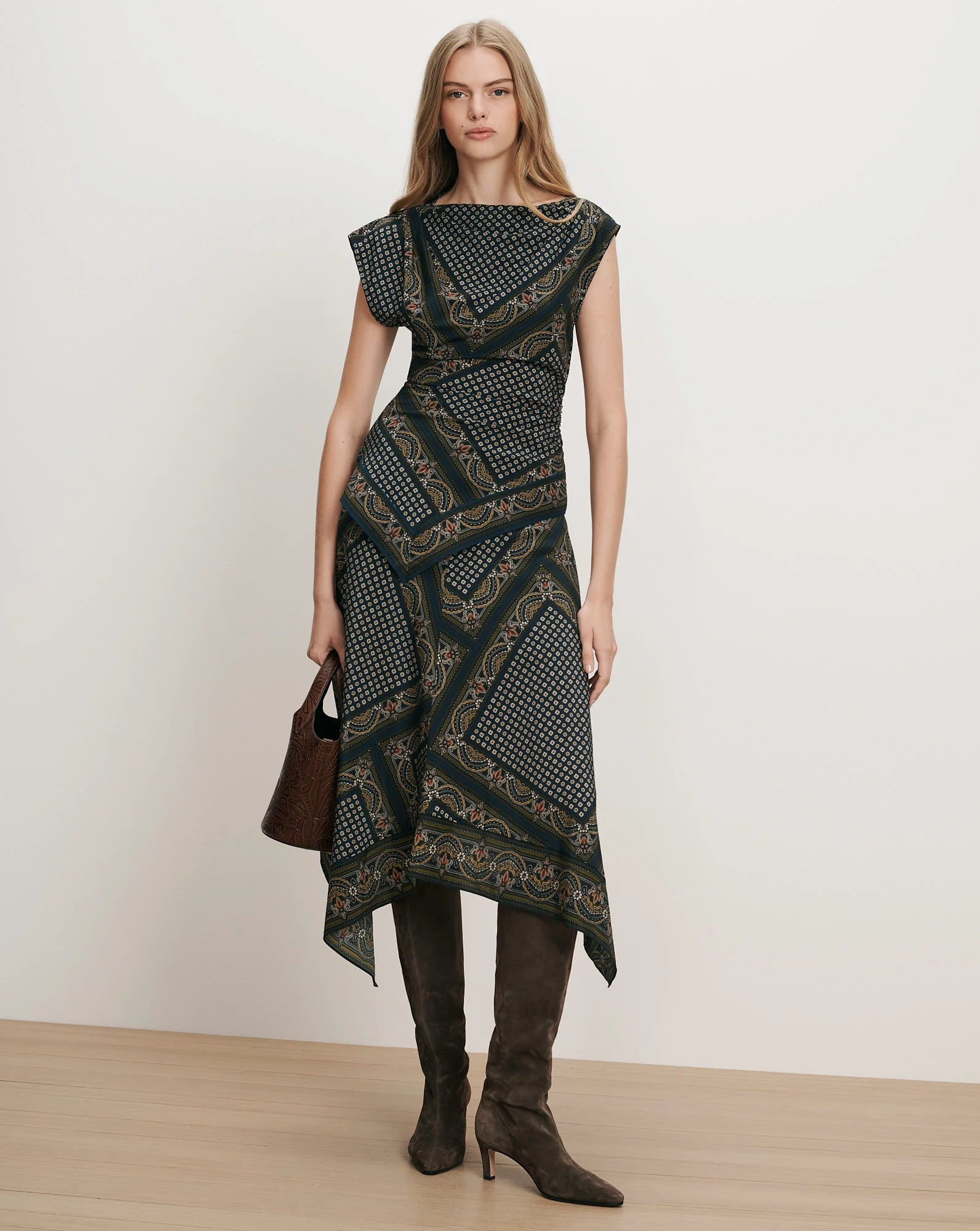 VER Scarf Print Top