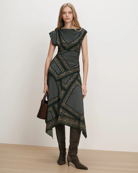 VER Scarf Print Top