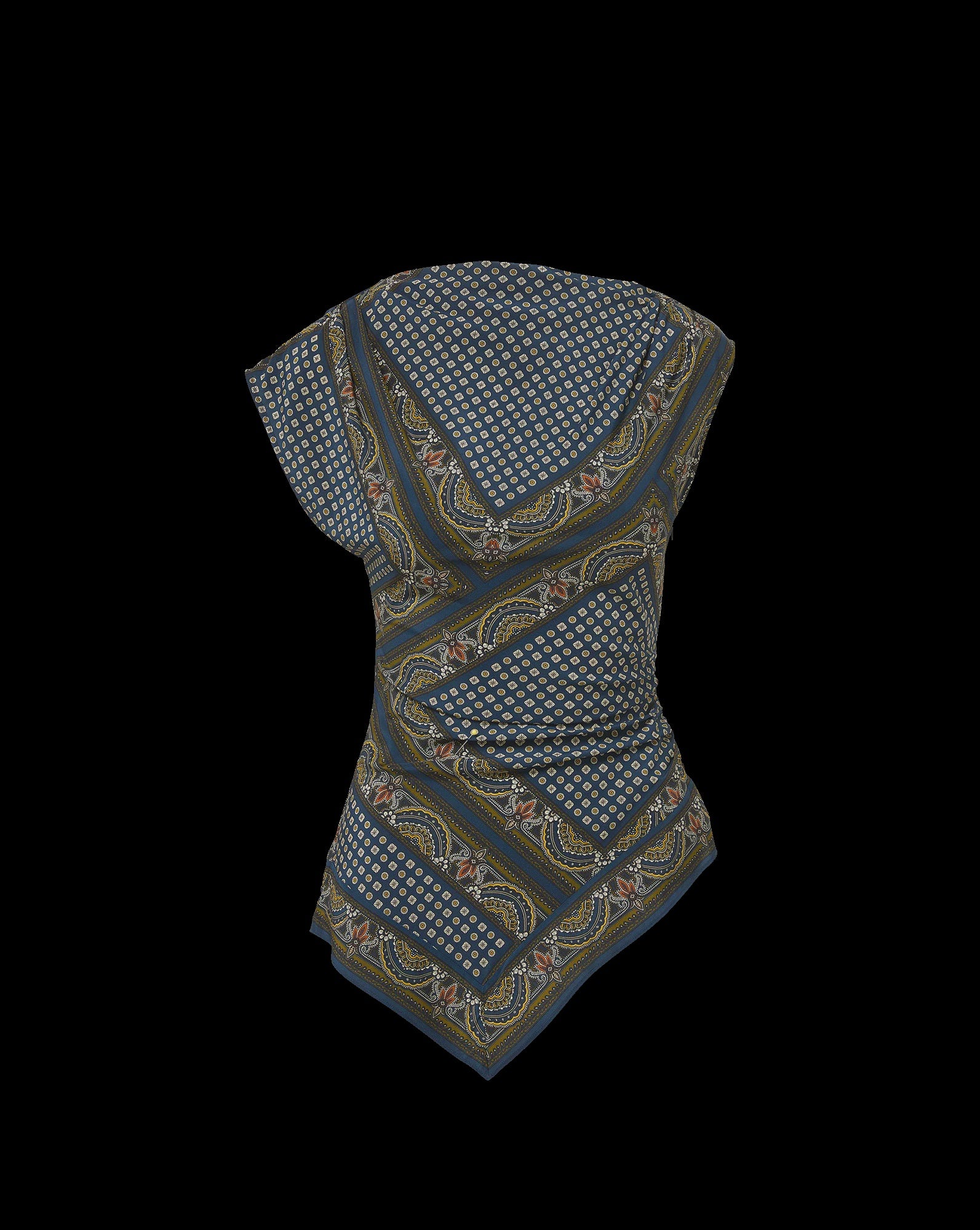 VER Scarf Print Top