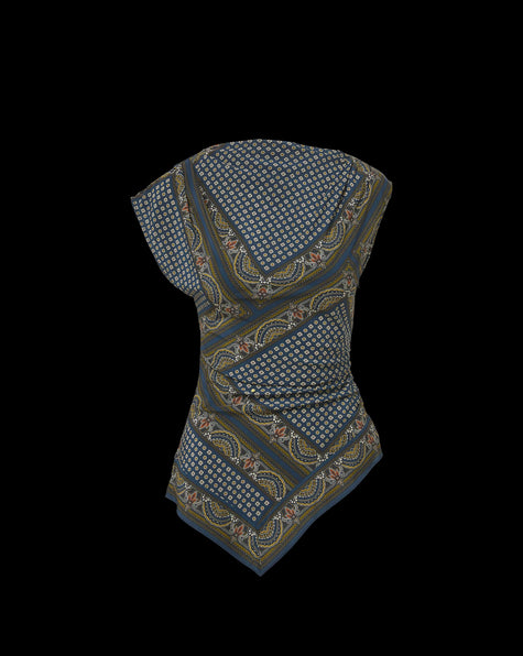 VER Scarf Print Top