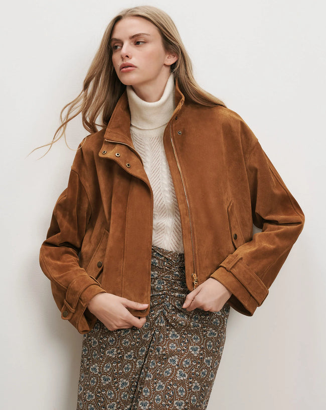 VER Suede Funnel Neck Jacket