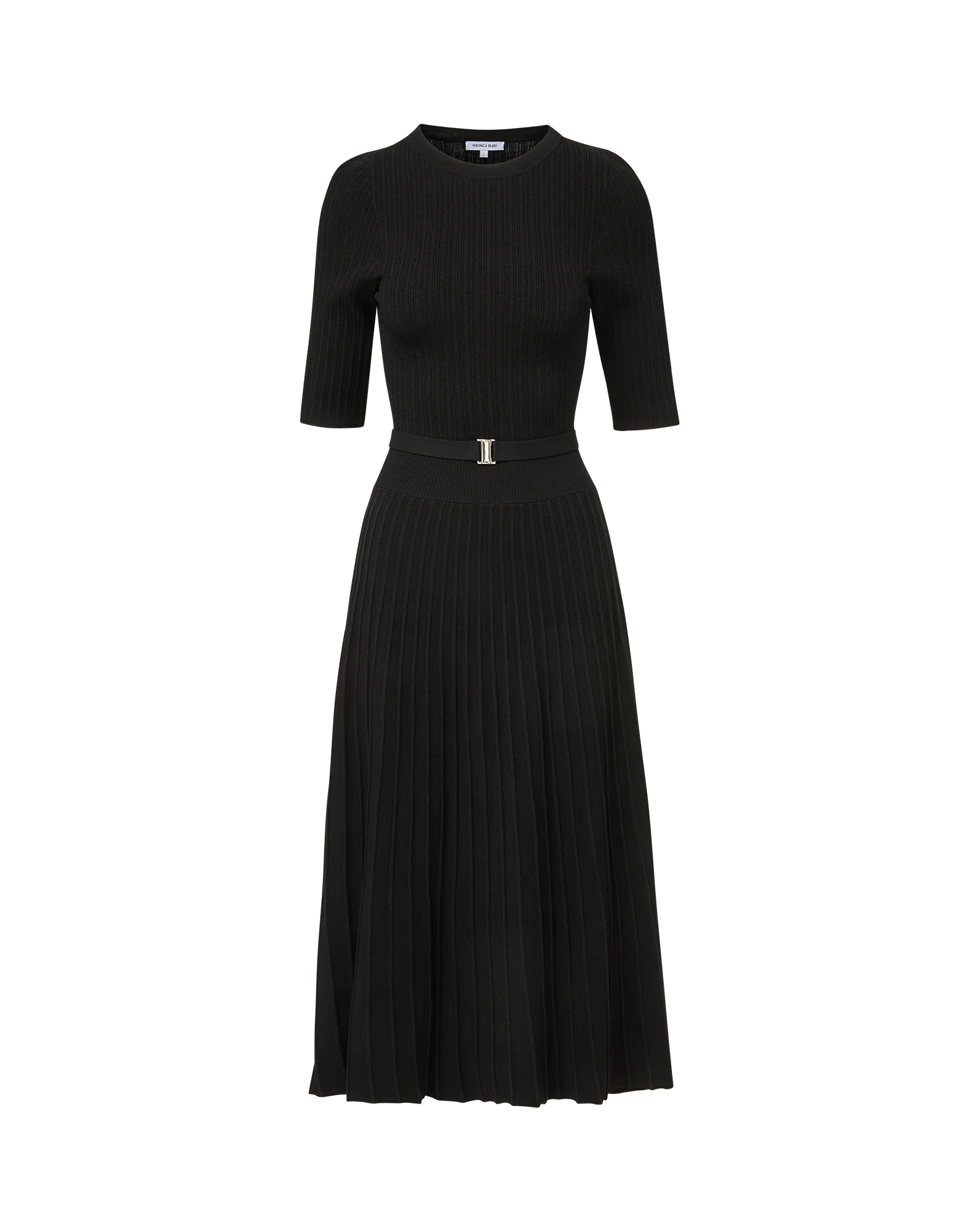 VER Knit Belted Midi Dress