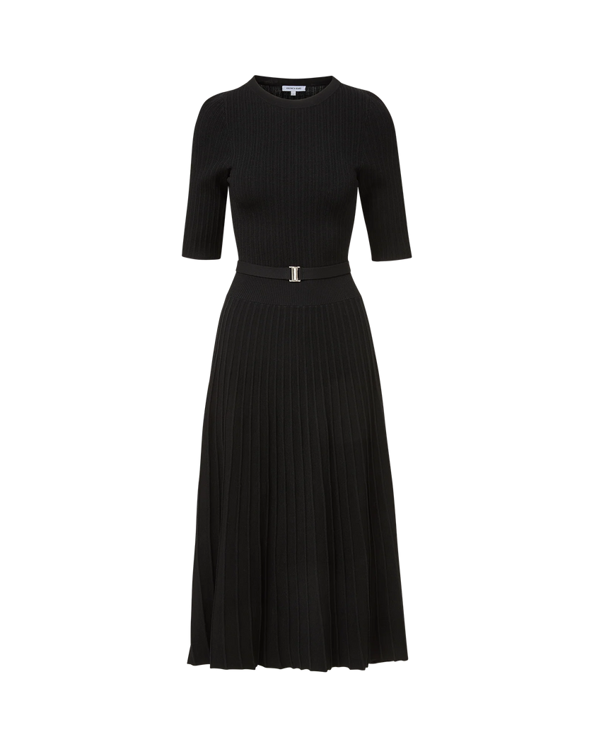 VER Knit Belted Midi Dress