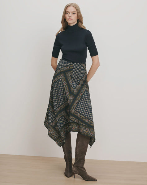 VER Scarf Print Skirt