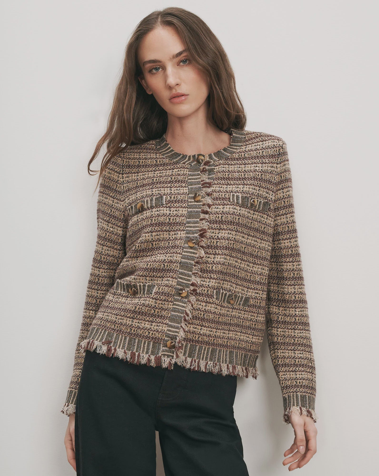 VER Stripe Knit Jacket