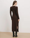 VER Brown Wrap Knit Dress