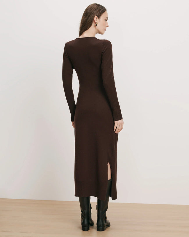 VER Brown Wrap Knit Dress