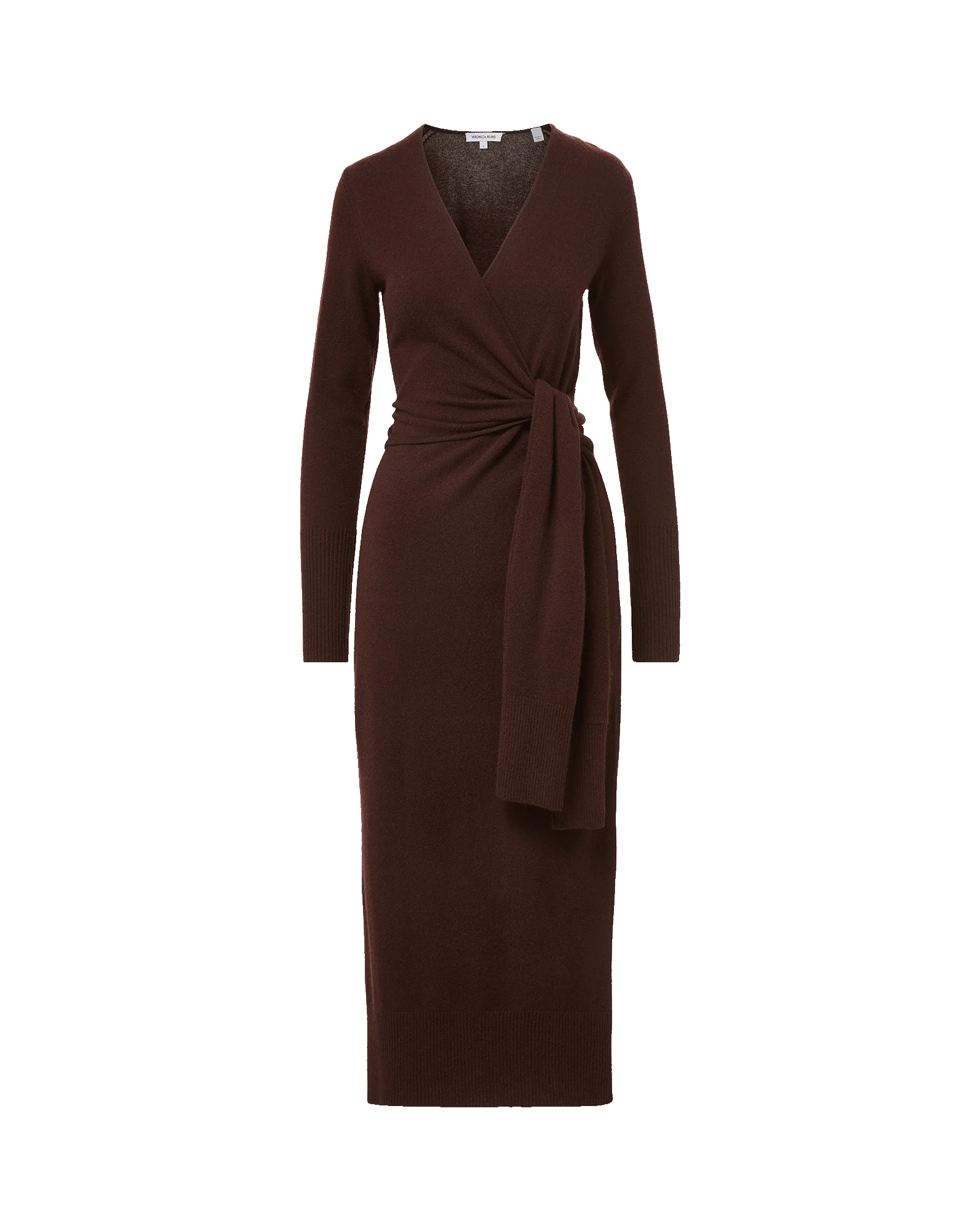 VER Brown Wrap Knit Dress