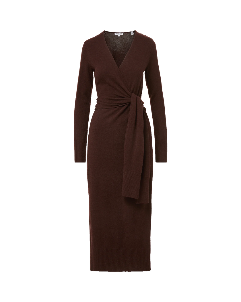 VER Brown Wrap Knit Dress