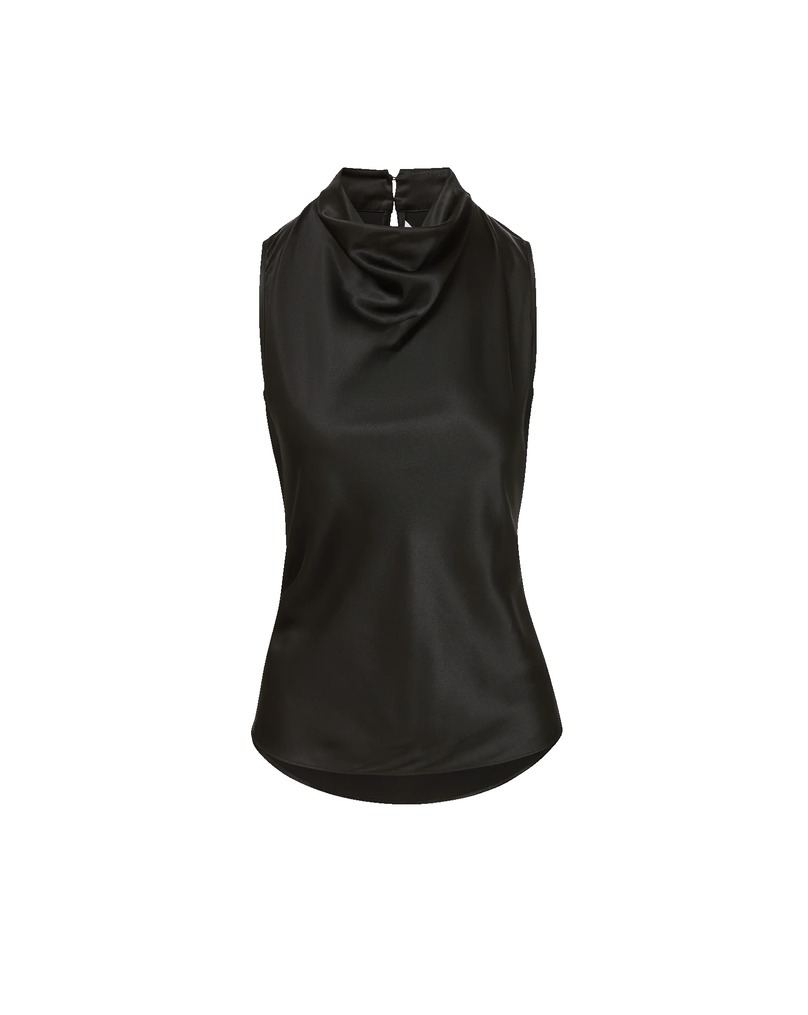 VER Black Satin Sleeveless Top