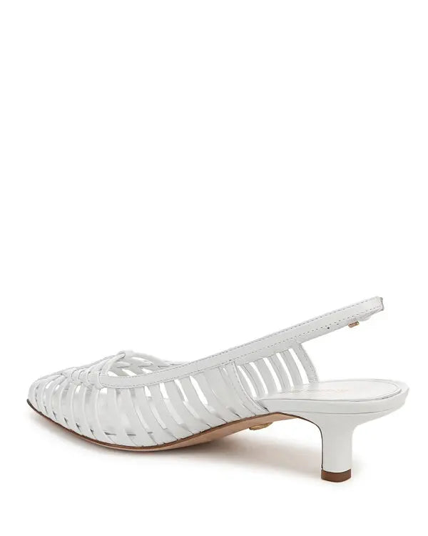 VER Slingback White Heeled Sandals