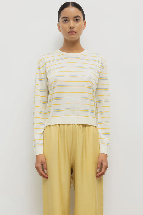 LES Striped Crew Light Sweater