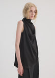ROH Draped Sleeveless Satin Top