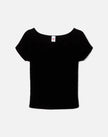 RED Wide Neck Ribbed Tee