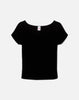 RED Wide Neck Ribbed Tee