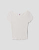 RED Wide Neck Ribbed Tee