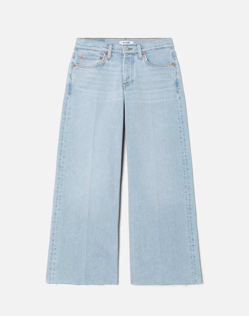 RED Mid Rise Wide Leg Crop Jeans
