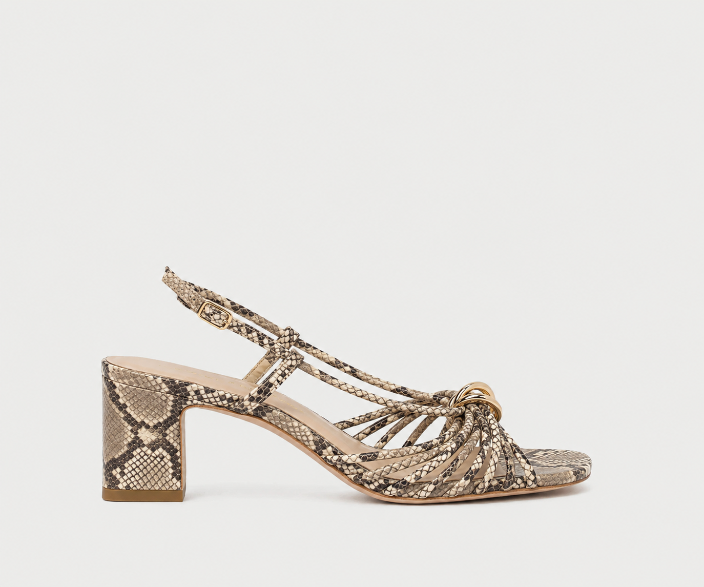 LOF Snakeskin Mid Heel Sandal