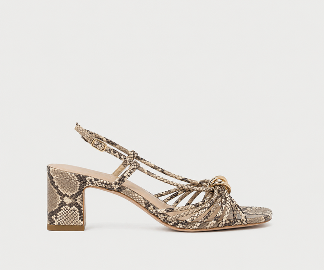 LOF Snakeskin Mid Heel Sandal