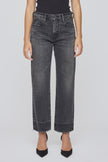 MOU Black Mid Rise Straight Jeans