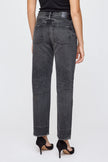 MOU Black Mid Rise Straight Jeans