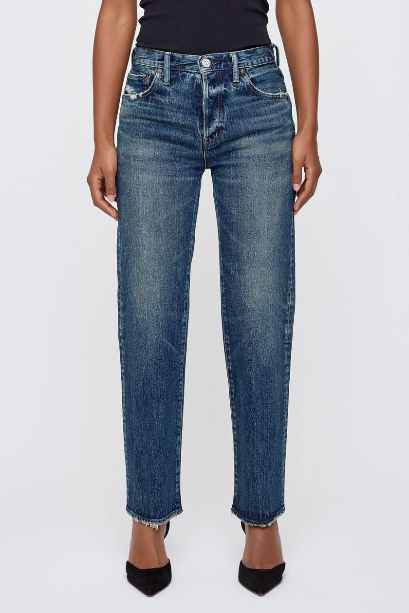 MOU Mid Rise Full Length Straight Jeans