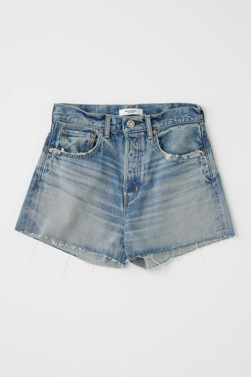 MOU Light Wash Cutoff Shorts