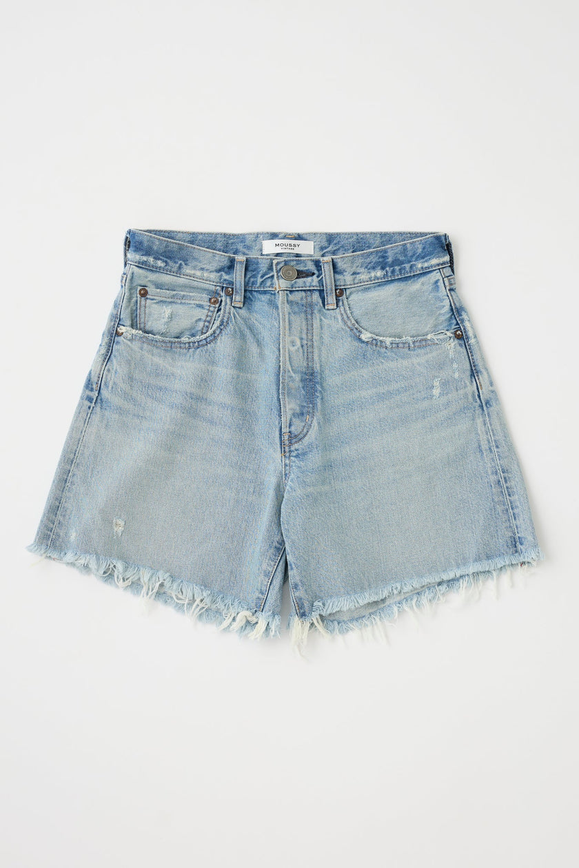 MOU Mid Rise Long Jean Shorts