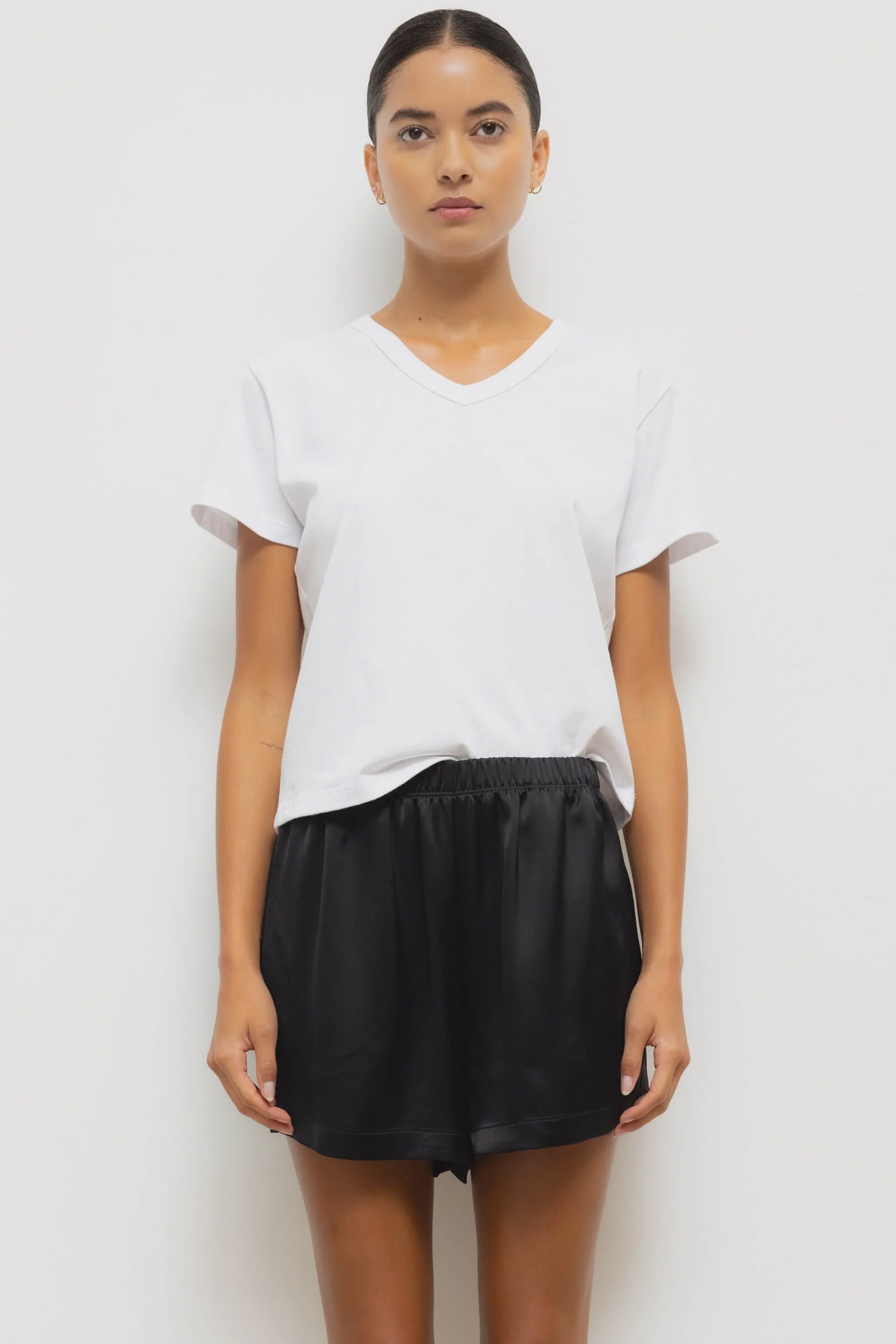 LES White V Neck Tee