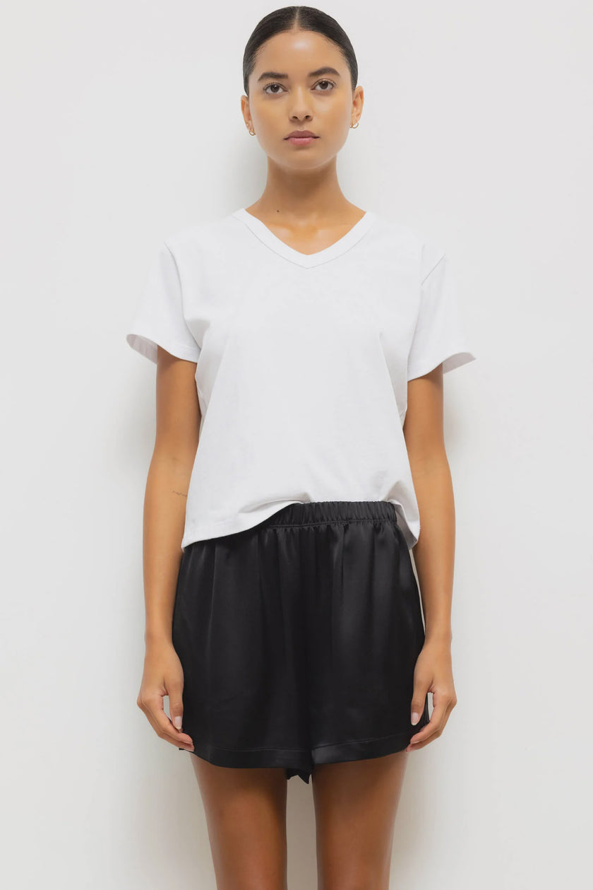LES White V Neck Tee