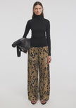 AER Animal Print Wide Leg Satin Pants