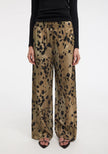 AER Animal Print Wide Leg Satin Pants