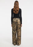 AER Animal Print Wide Leg Satin Pants