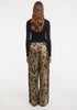 AER Animal Print Wide Leg Satin Pants
