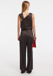 AER Satin Draped Sleeveles Top