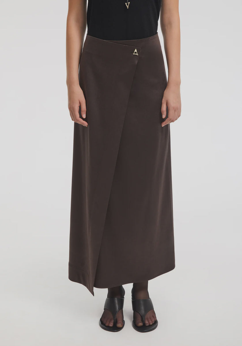 AER Satin Wrap Skirt