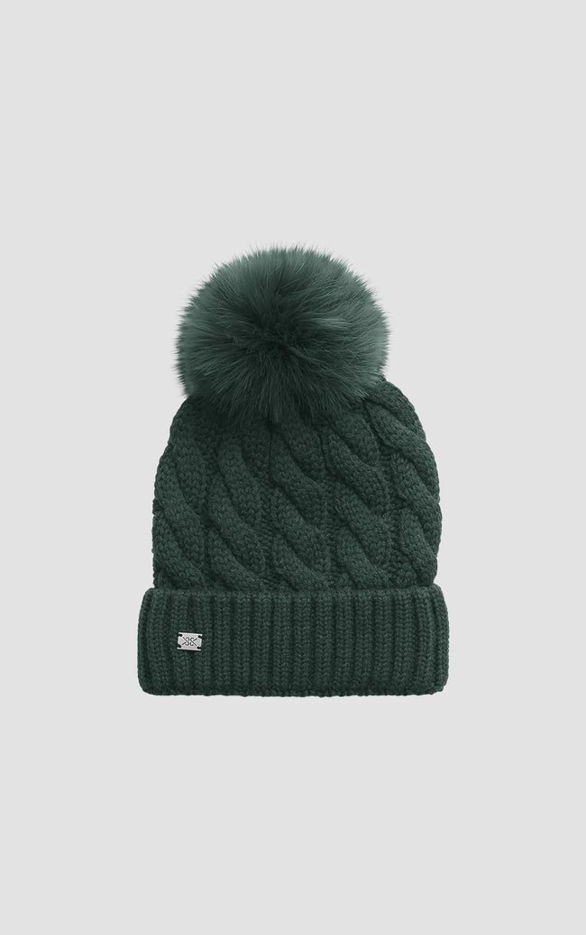 SOK Green Knit Pom Pom Hat