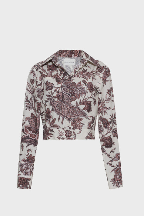 CC Cropped Collared Buttondown Top
