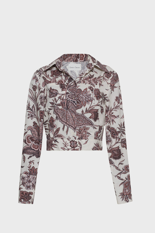 CC Cropped Collared Buttondown Top