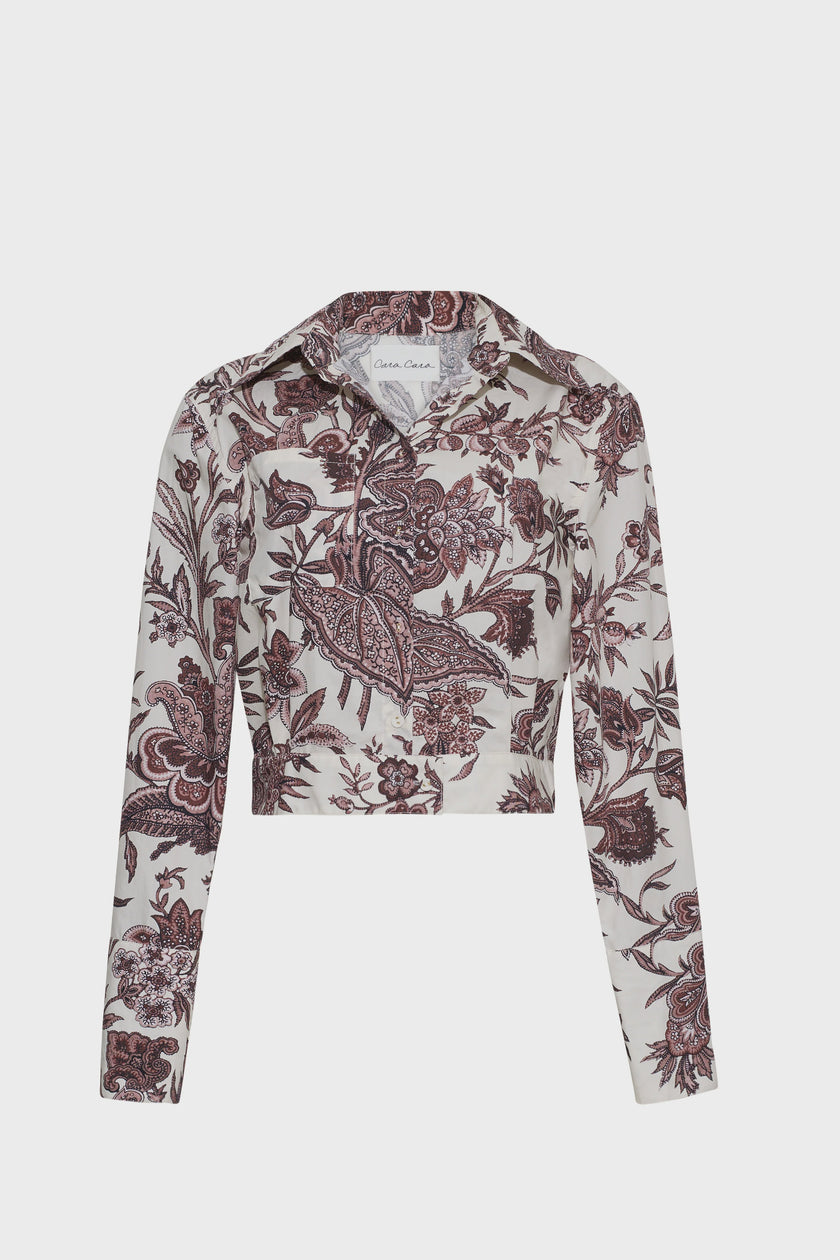 CC Cropped Collared Buttondown Top