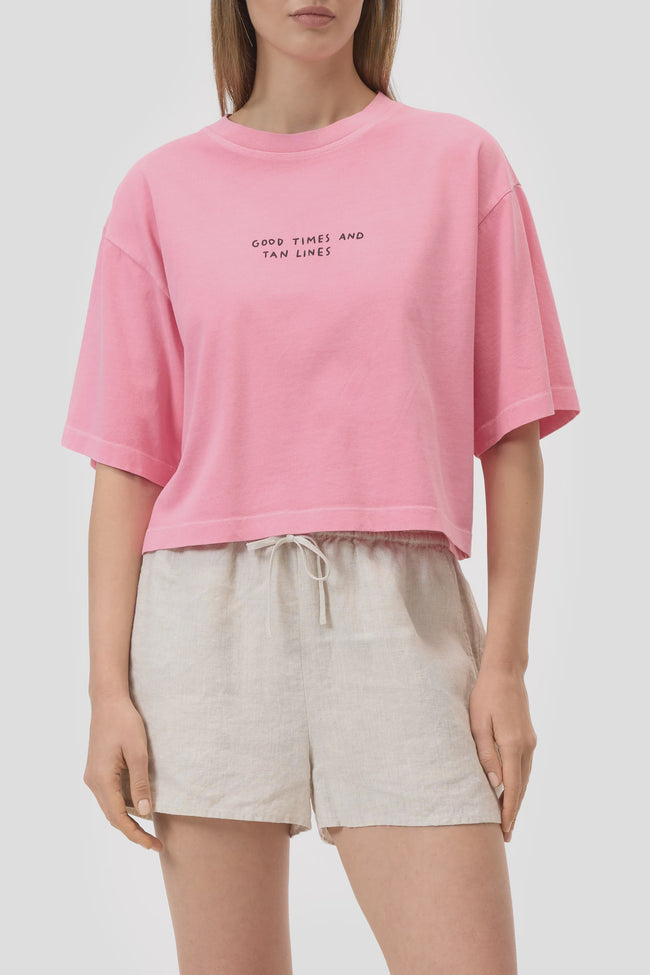 CLO Cropped Boxy Tan Lines Tee