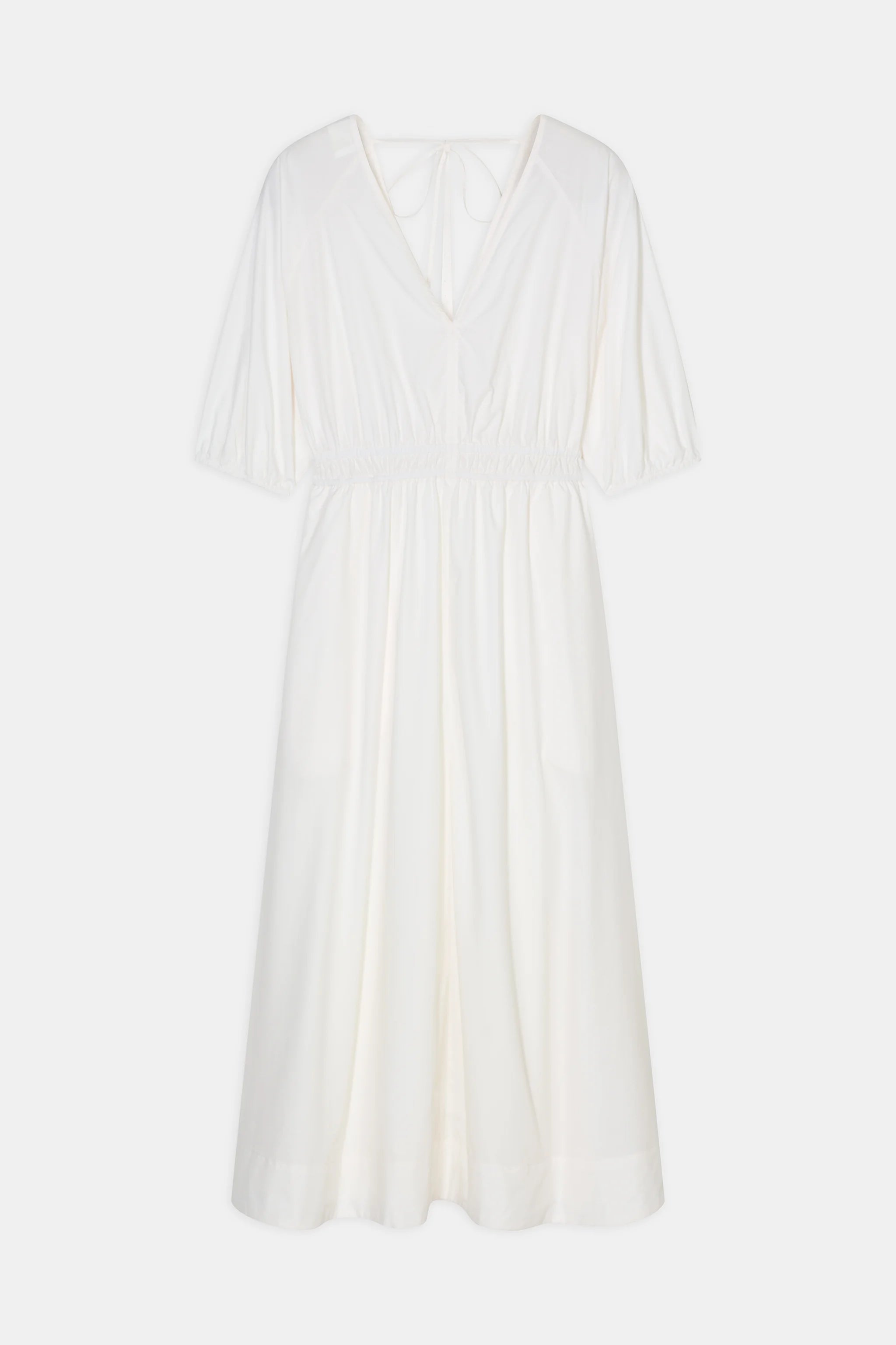 CLO V Neck Gathered Waist Dress