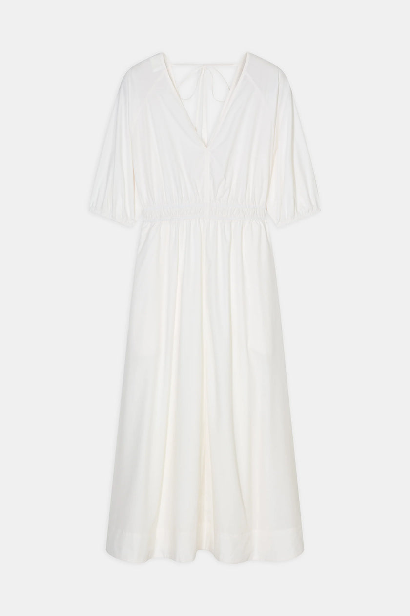 CLO V Neck Gathered Waist Dress
