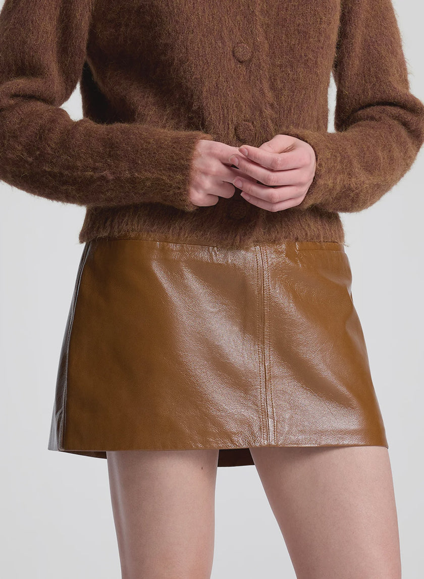 ALC Glossy Leather Mini Skirt