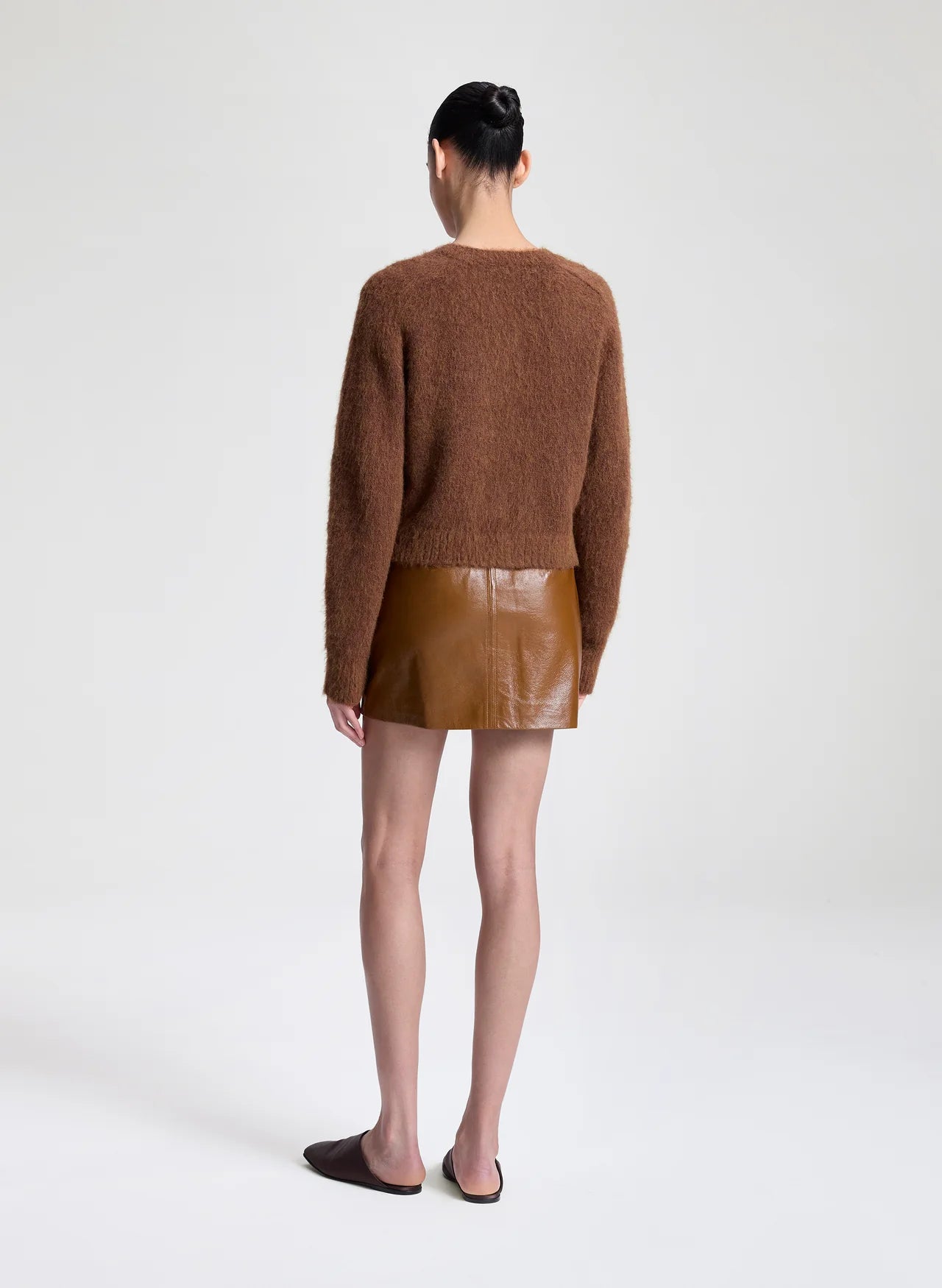 ALC Glossy Leather Mini Skirt