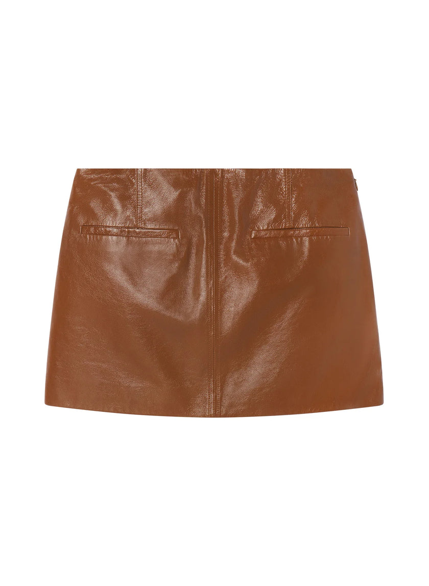 ALC Glossy Leather Mini Skirt