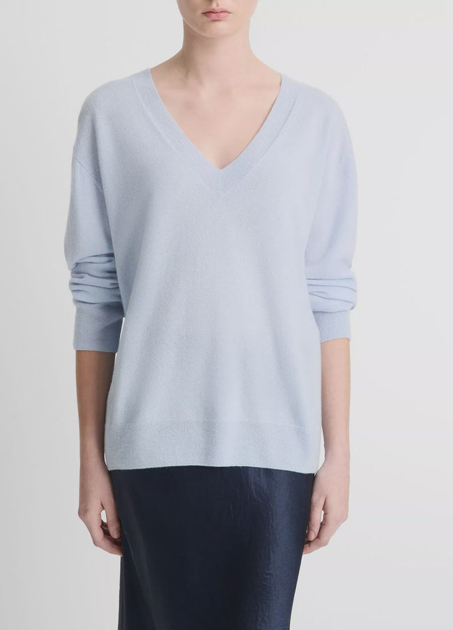 VIN V Neck Silk Blend Sweater